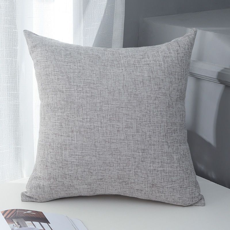 Le Su Cotton Linen Cushion Solid Color with Core 59# elegant gray 45*45-single — image 1