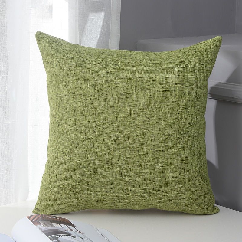 Le Su Cotton Linen Cushion Solid Color with Core 16# grass green — image 1