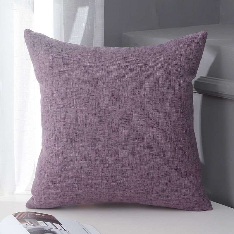 Le Su Cotton Linen Cushion Solid Color with Core 29# Taro Purple — image 1