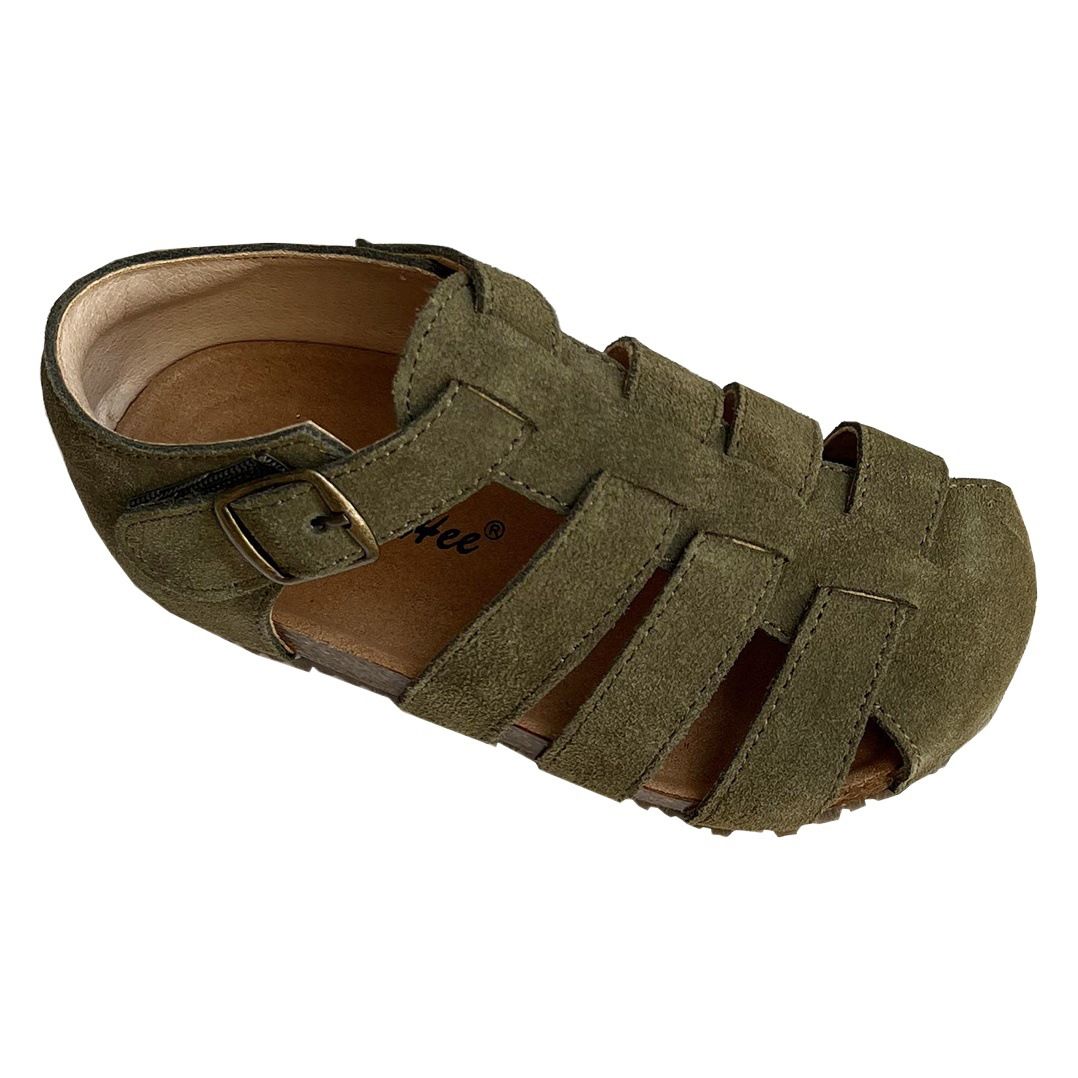 Kwai Kids Leather Shoes Boys Girls apricot gray 30 view 2