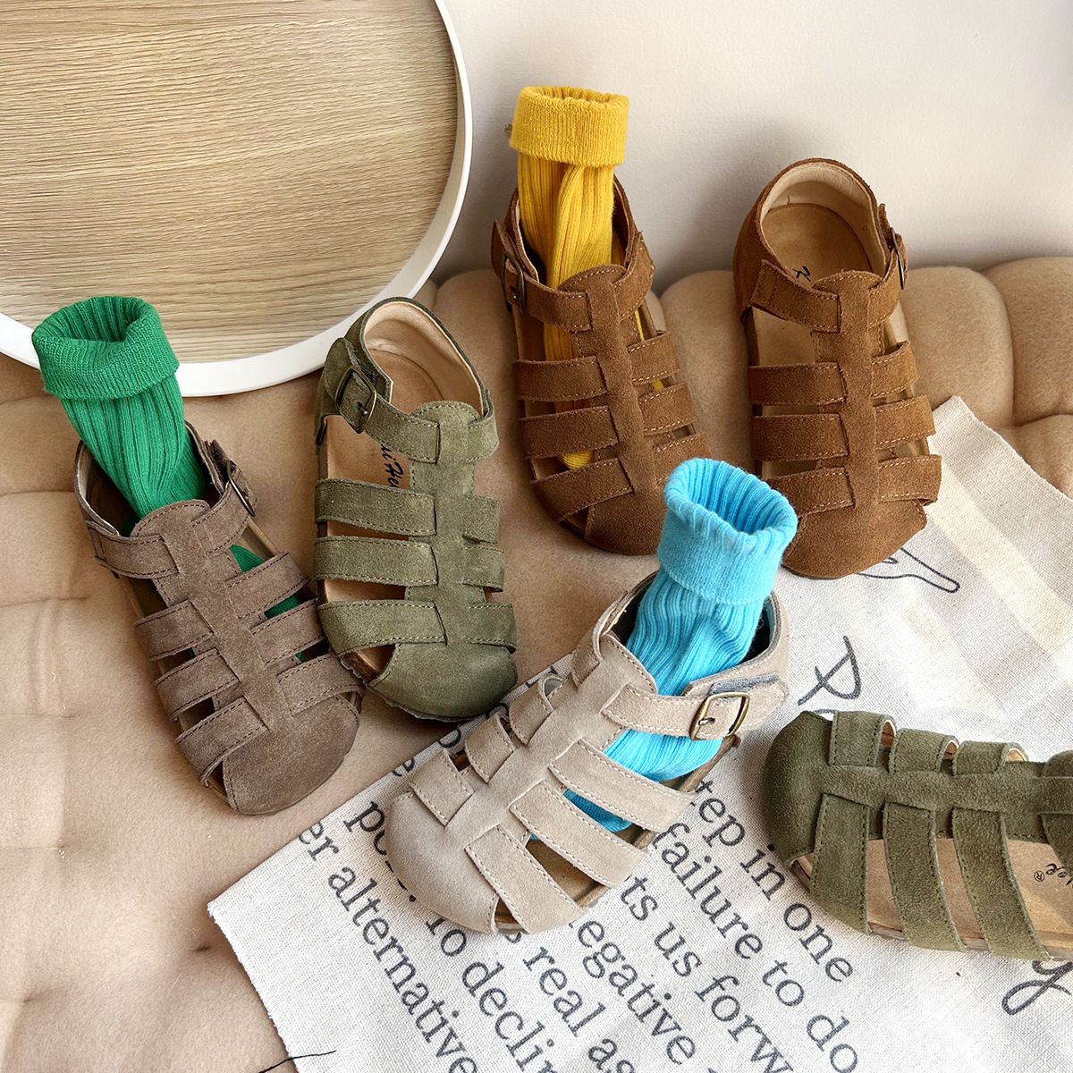 Kwai Kids Leather Shoes Boys Girls apricot gray 33 view 3