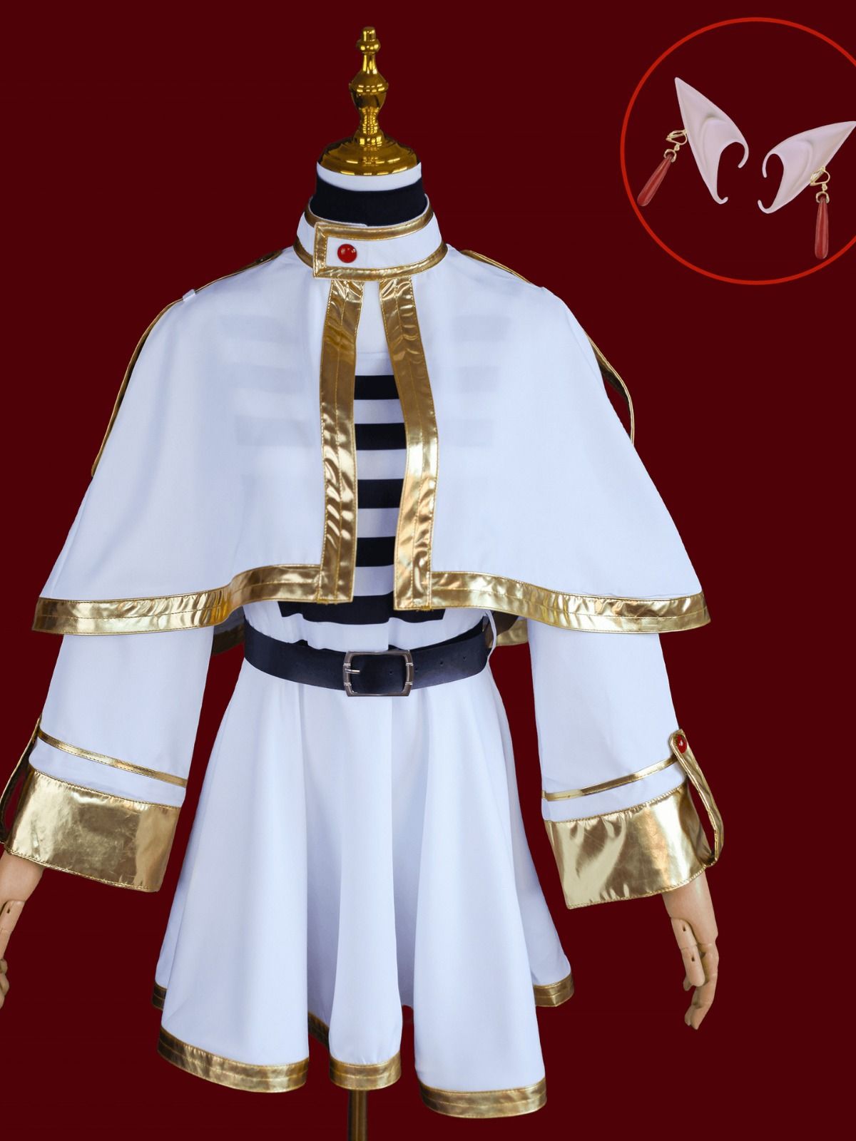 Frieren Cosplay Costume with Wig Polyester Fulilian complete set + wig M Size: M view 2