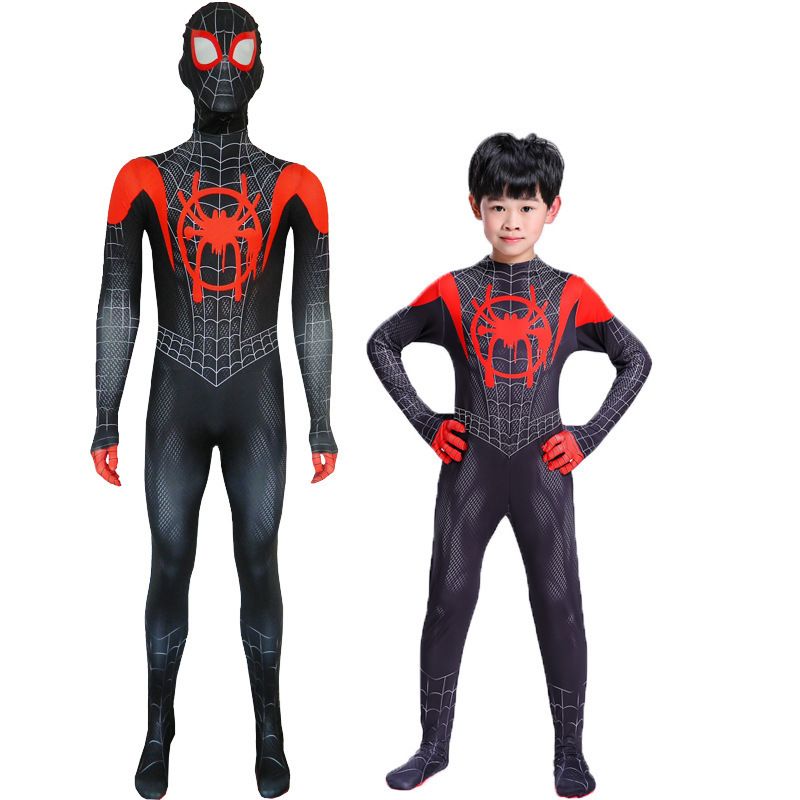 Spiderman Cosplay Costume Milk Silk One Piece Suit Extraordinary black black view 3