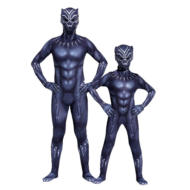 Spiderman Cosplay Costume Milk Silk One Piece Suit Black Panther 160