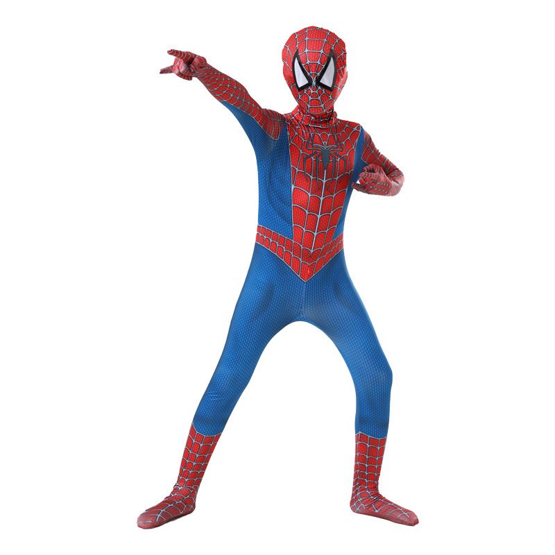Spiderman Cosplay Costume Milk Silk One Piece Suit New Remy + Headgear 190
