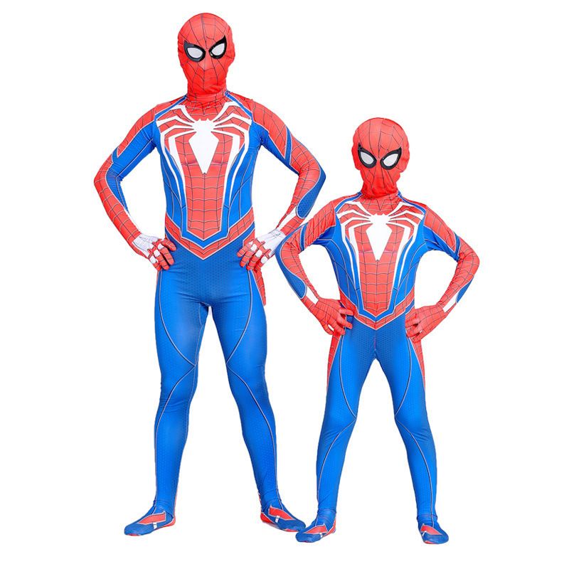 Spiderman Cosplay Costume Milk Silk One Piece Suit ps4 White Spider + Head