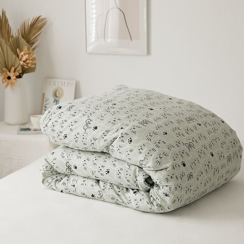 Quilt Cover Lu Mi Er 100 Cotton Knitted Single Kitty Green YY-100 Cotton