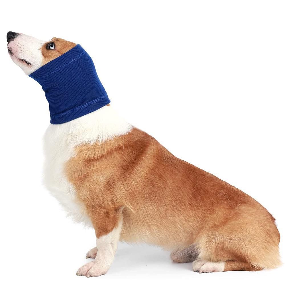 Pet Dog Ear Muffs Anti Noise Soft Winter Warm Blue Code L view 7