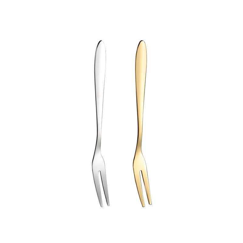 Sanrui Stainless Steel Two Prong Fruit Fork 410-Water Throw-Gold view 4