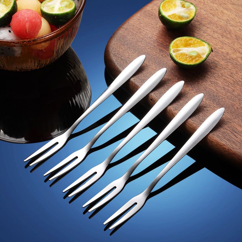 Sanrui Stainless Steel Two Prong Fruit Fork 410-Cloth Wheel-Gold view 2