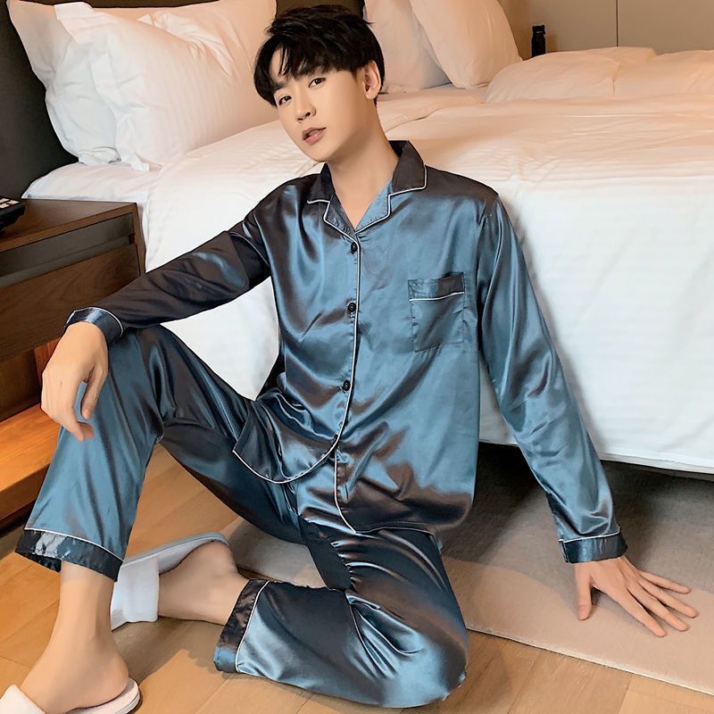 Plus Size Polyester Long Sleeve Sleepwear Trousers... 1290 black Men's XL view 4