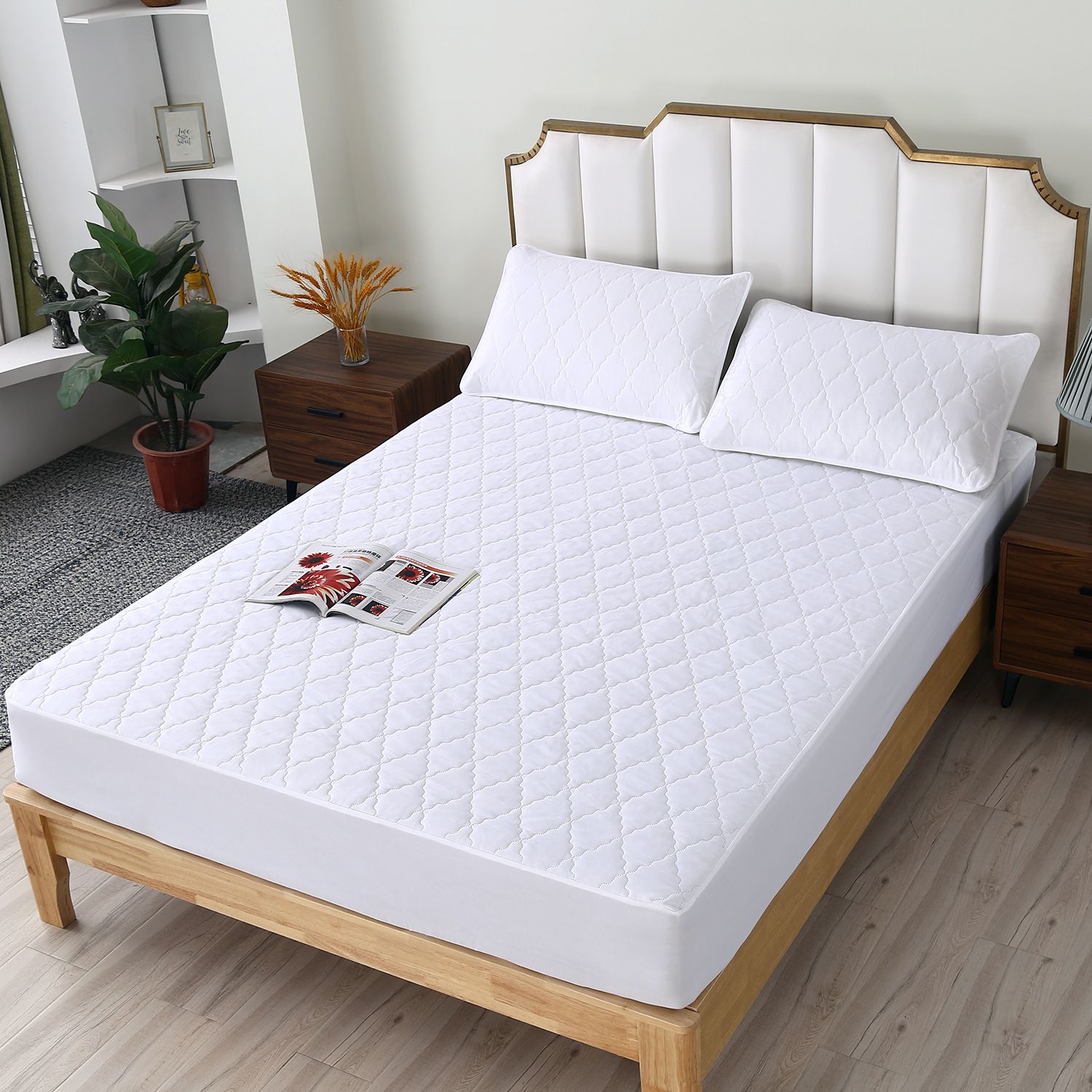 Waterproof Fitted Sheet Rhombus Black 90x200cm Rhombus-White 120 * 200cm unit — image 1