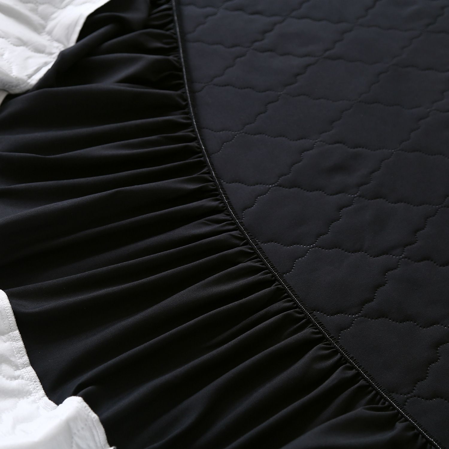 Waterproof Fitted Sheet Rhombus Black 90x200cm Diamond grid-dark green 150 * view 3