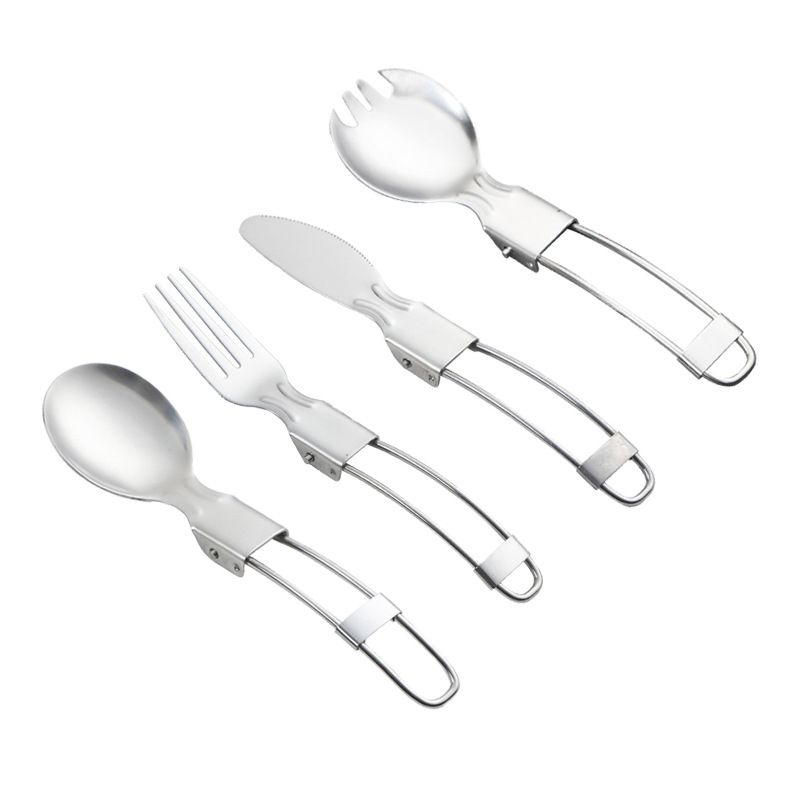 Silver island Folding Stainless Steel Cutlery Set Folding spoon view 5