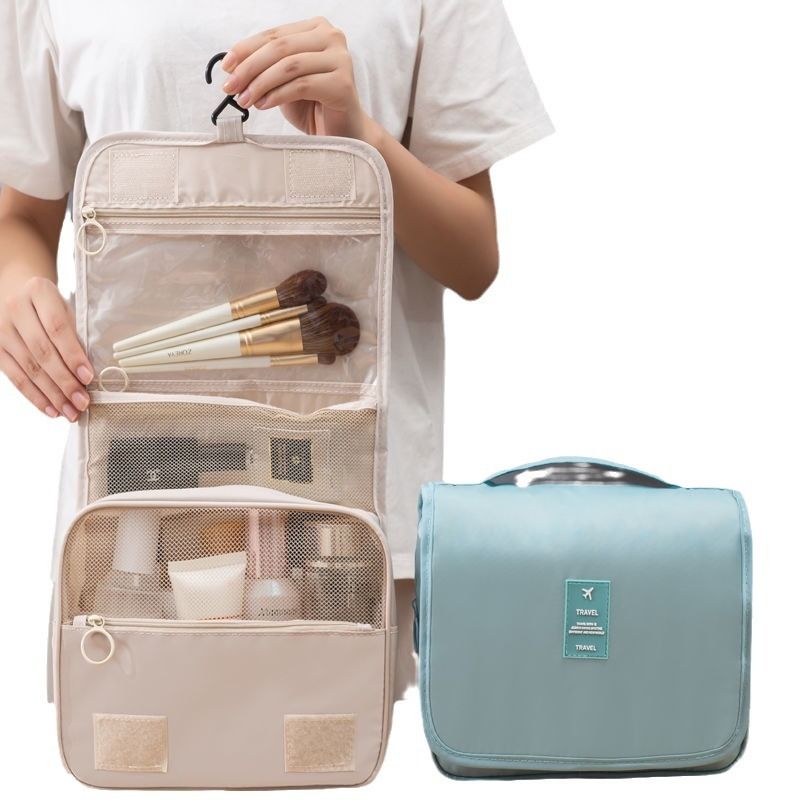 Travel Cosmetic Bag Large Capacity Hanging Storage Pink view 4
