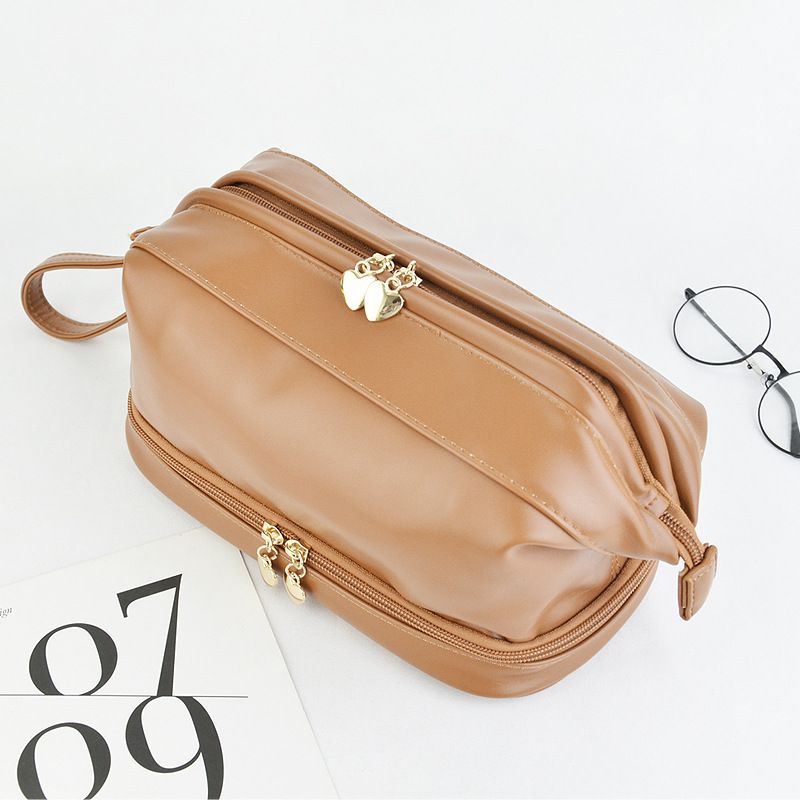 Dajia PU Double Layer Cloud Cosmetic Bag White view 4