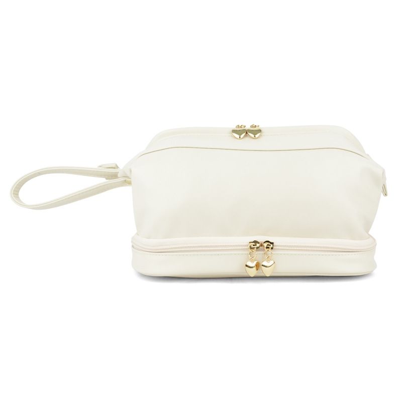 Dajia PU Double Layer Cloud Cosmetic Bag White view 5