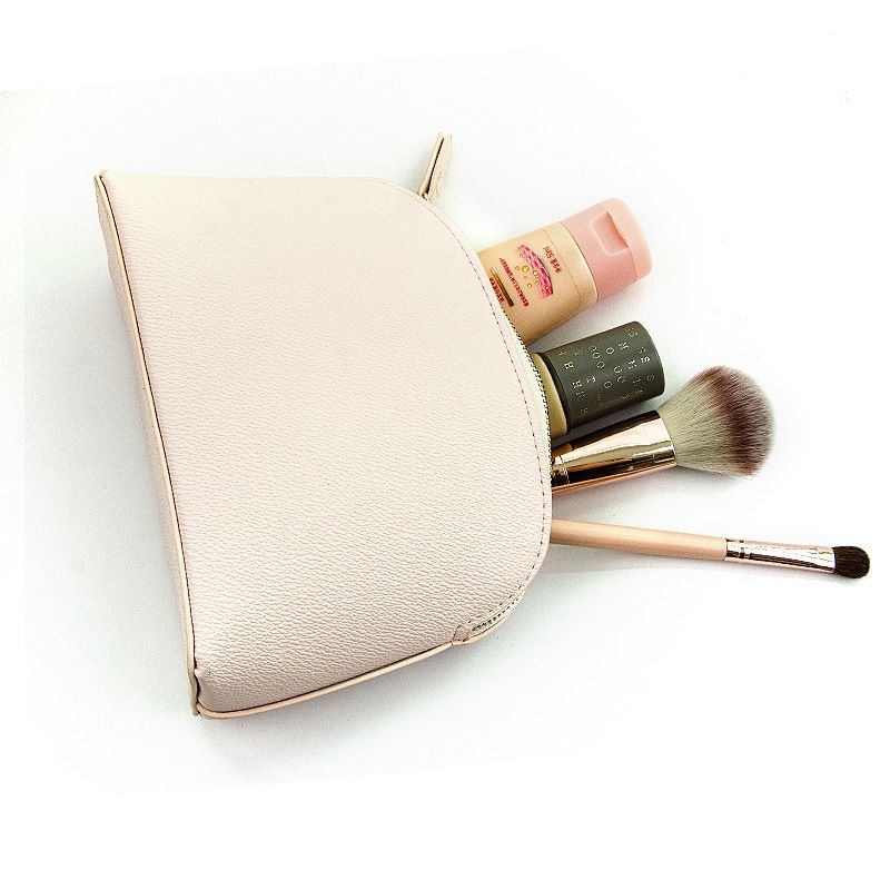 PU Leather Makeup Bag Waterproof Travel Storage. Light purple view 4