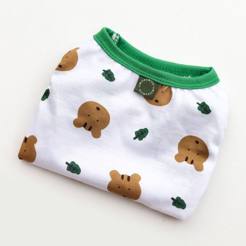 Shine Pet Vest Polyester Cartoon Dog Cat Clothing Vest stamp smile bear head