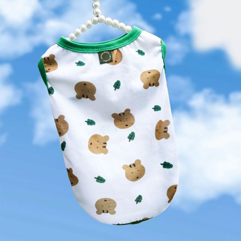 Shine Pet Vest Polyester Cartoon Dog Cat Clothing Vest Stamp smile 4XL (chest view 5