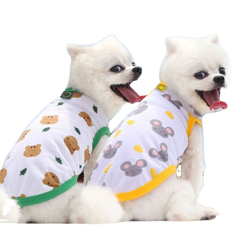 Shine Pet Vest Polyester Cartoon Dog Cat Clothing Vest Stamp smile 5XL (chest view 3