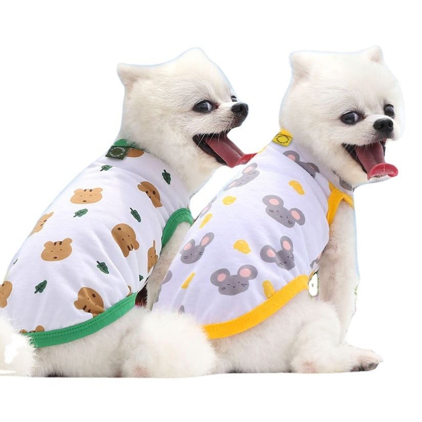 Shine Pet Vest Polyester Cartoon Dog Cat Clothing Vest Stamp smile 6XL (chest view 2