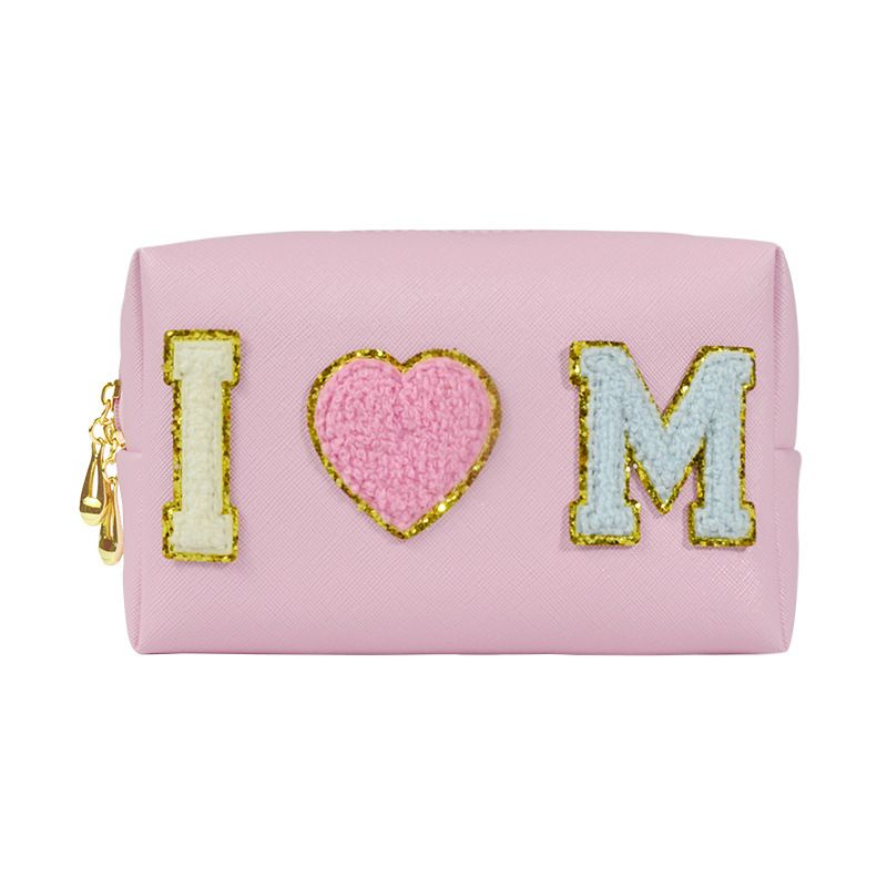 Cute PU Cube Makeup Bag Waterproof Travel Toiletry Pink view 6