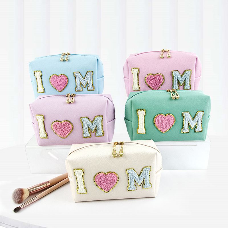 Cute PU Cube Makeup Bag Waterproof Travel Toiletry Light purple view 4