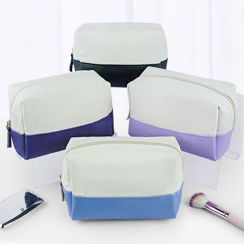 Canvas Makeup Bag Travel Storage Toiletry Organizer Violet view 3