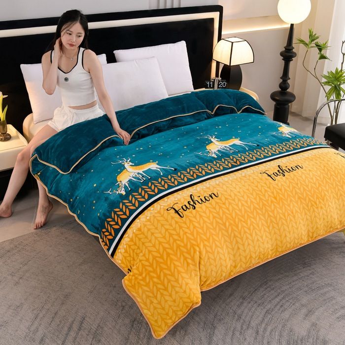 Milk Velvet Quilt Cover Double Sided Fleece A deer has you 200X230cm