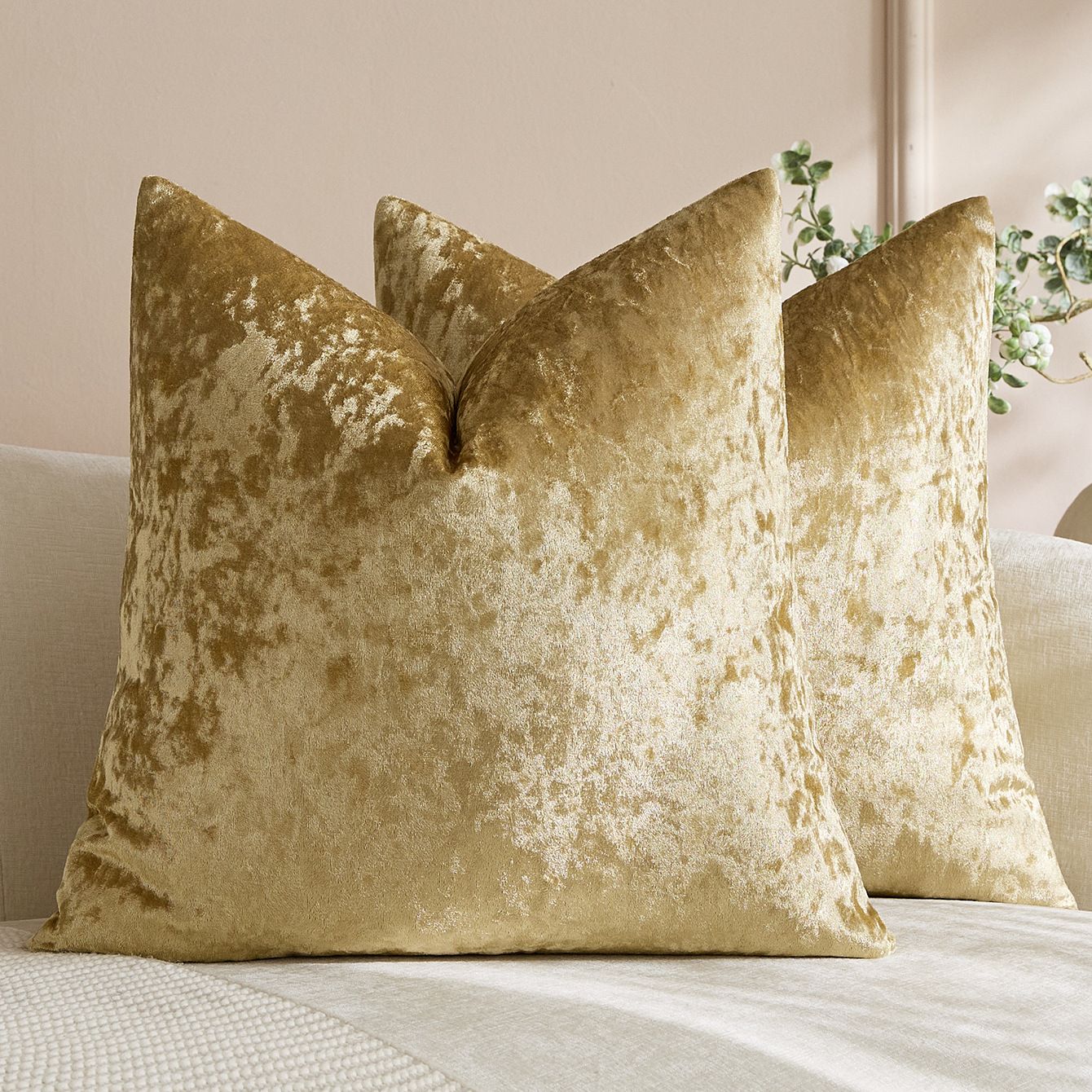 Ice Velvet Pillow Cover Polyester Solid Color 30x50cm White 50*50cm without view 3