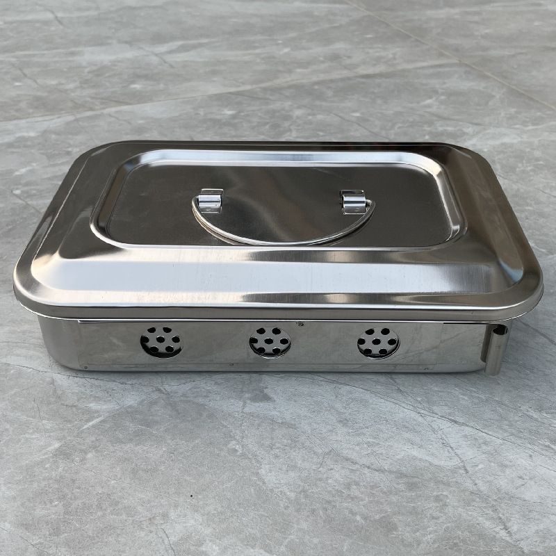 Jinbokang Stainless Steel Sterilization Box Surgical... 8 inch no hole [201 view 5