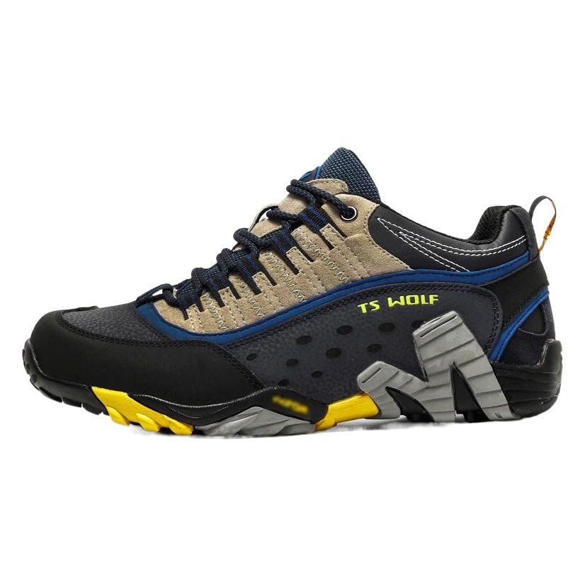 Lefectic Hiking Shoes Genuine Leather Waterproof. Dark blue red 36 view 2
