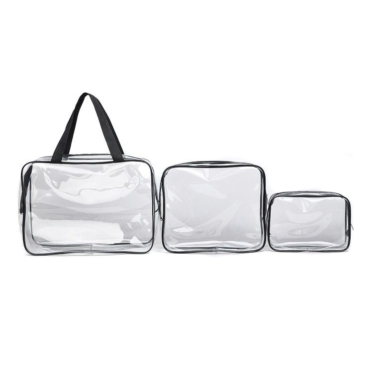 HDWISS PVC Transparent Cosmetic Bag Travel Storage Cube Rose red Small size view 6