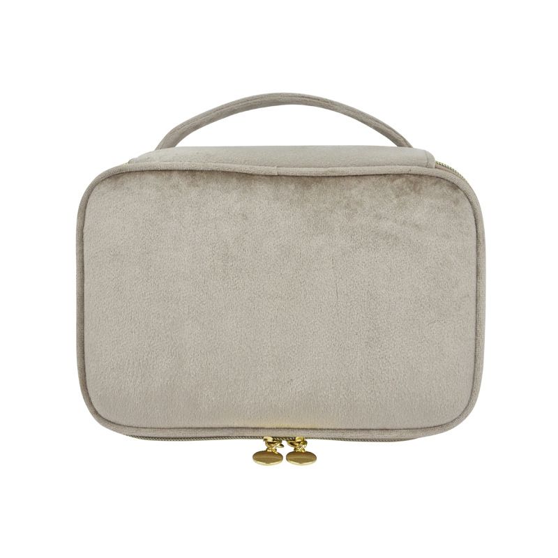 Velvet Makeup Storage Bag Multipurpose Travel Case Milk coffee color — image 1