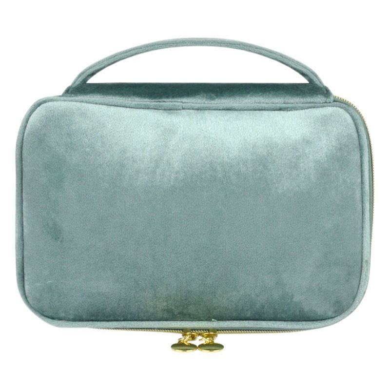 Velvet Makeup Storage Bag Multipurpose Travel Case Milk coffee color view 2