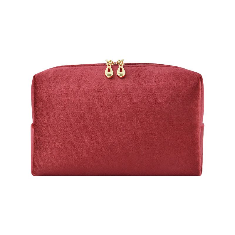 Dajia Velvet Makeup Bag Cube Travel Storage Watermelon red 18*11*7.5cm — image 1