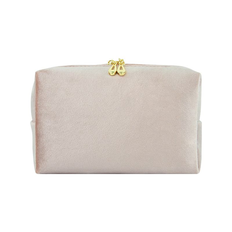 Dajia Velvet Makeup Bag Cube Travel Storage Light pink 18*11*7.5cm — image 1