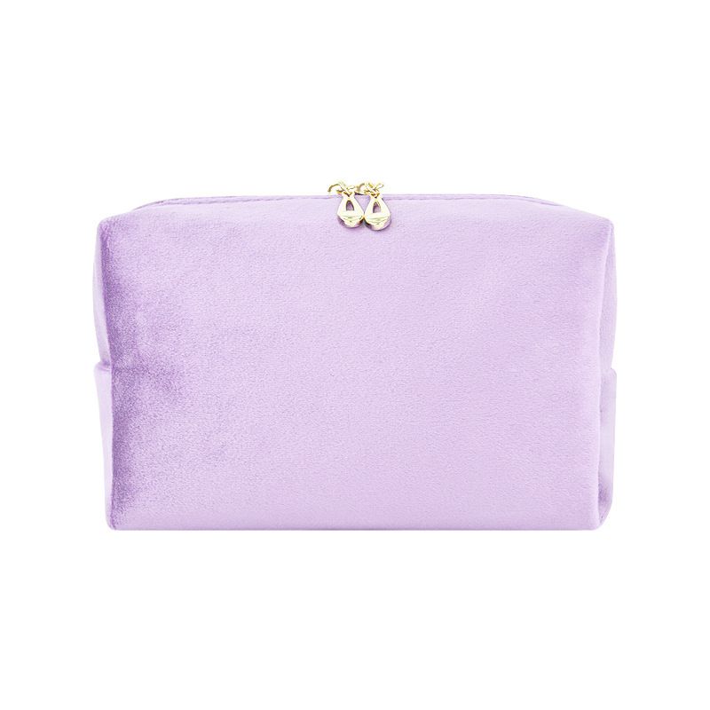 Dajia Velvet Makeup Bag Cube Travel Storage Light purple 18*11*7.5cm — image 1