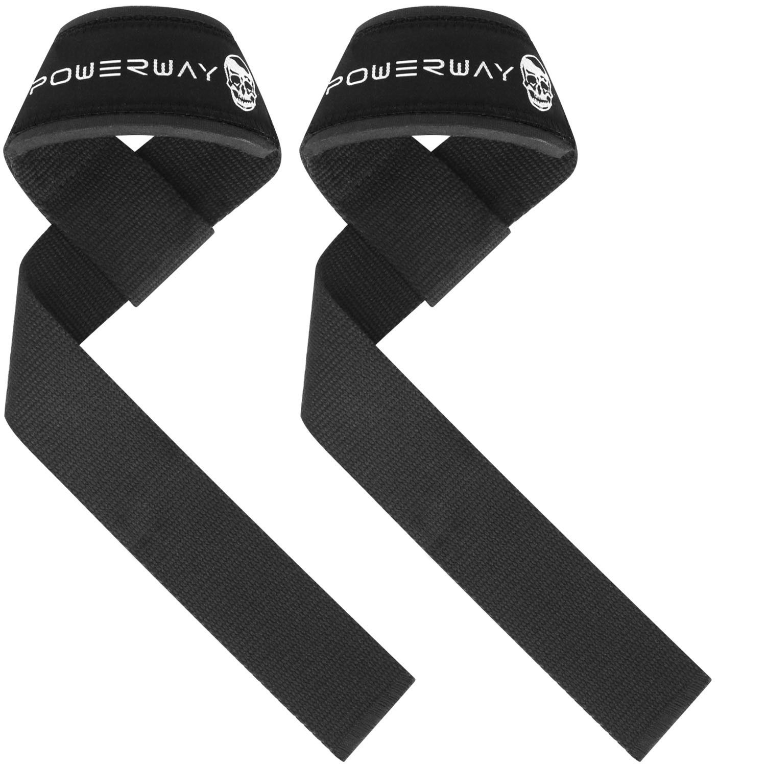 Deadlift Wrist Lifting Straps 2Pc Neoprene Cushion Black view 5