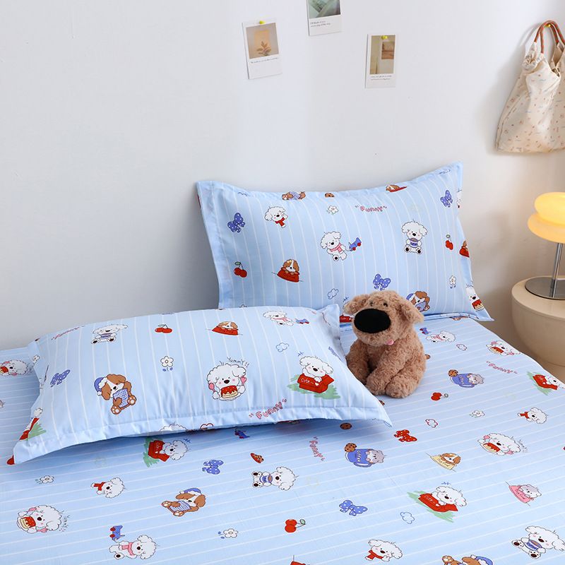 Yuan sheng Home Textiles Fitted Sheet Pure Cotton. Blue cat 150*190cm standard view 4
