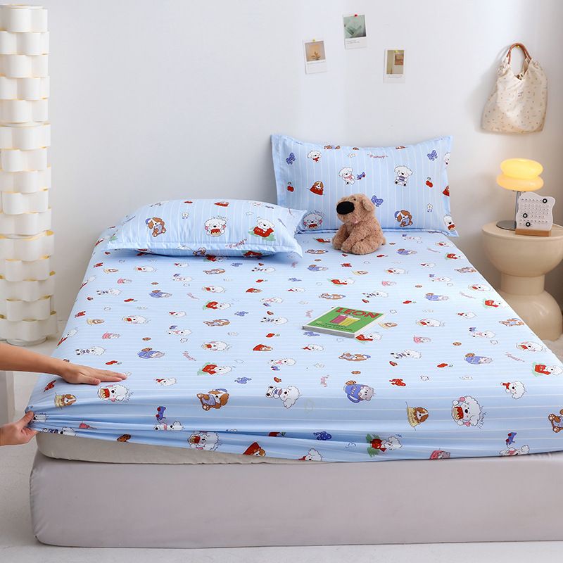 Yuan sheng Home Textiles Fitted Sheet Pure Cotton. Blue cat 200*220cm standard view 2
