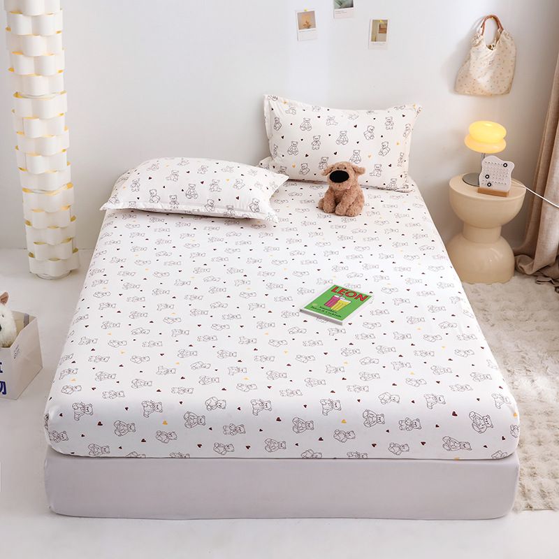 Yuan sheng Home Textiles Fitted Sheet Pure Cotton. Cartoon white bear — image 1