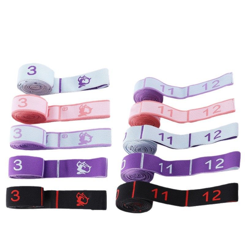 Resistance Band Yoga Fitness Digital Style Black and purple-digital style [8 view 5