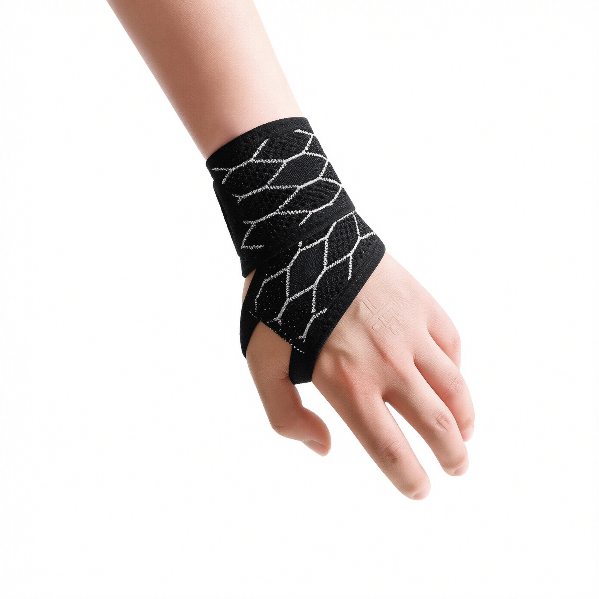 Wristband Sports Compression Brace Polyester Classic gray - one pair view 2