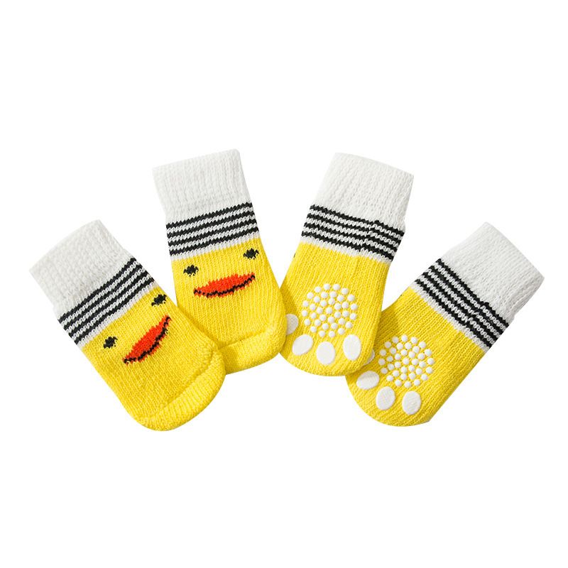 Foot art mouse Pet Socks Cartoon Anti Slip Pink Crown M [recommended foot view 3