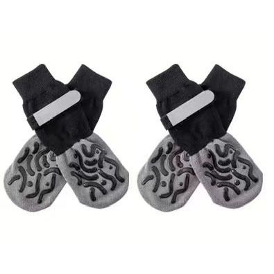 Cotton Dog Socks Striped Jacquard Pet Footwear Black caterpillar [opp bag] L view 6