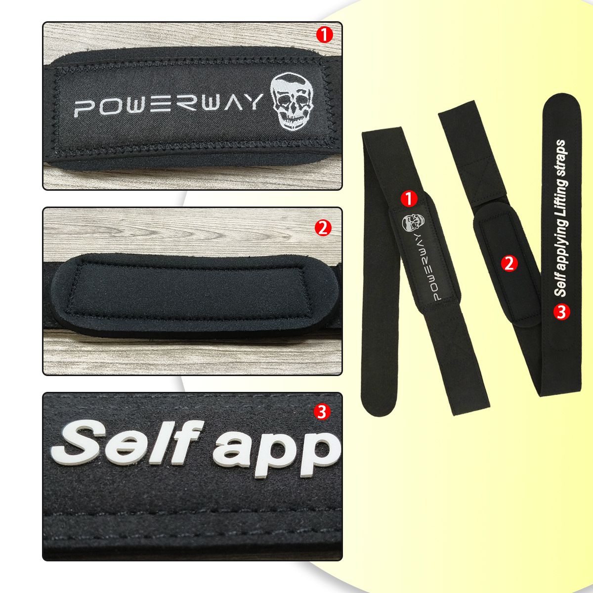 Wrist Guards Silicone Deadlift Fitness Support 2Pc Black-automatic model view 6