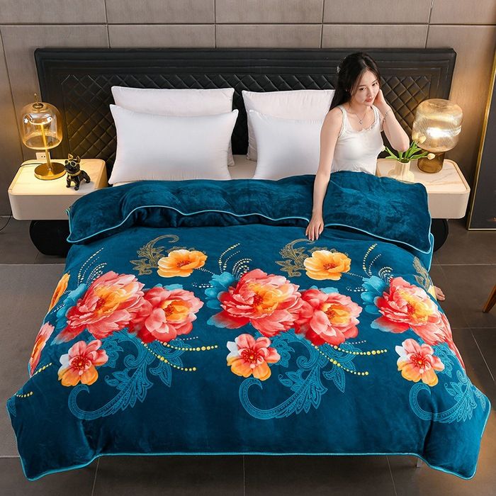 Milk Velvet Quilt Cover Double Sided Fleece Floating dreams of flowers 200X230cm