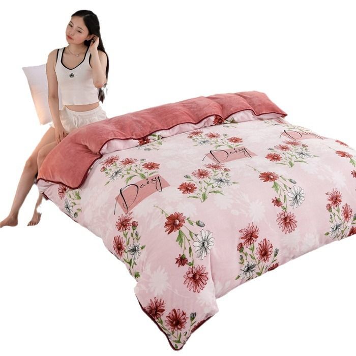 Milk Velvet Quilt Cover Double Sided Fleece Bear diary 150x200cm view 6